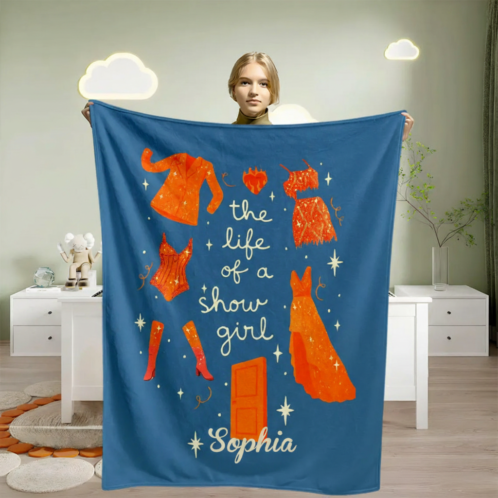 Personalized Life of a Show Girl Blanket Flannel Blanket Ballet Lover Blanket with Name for Dance Lovers Dancer