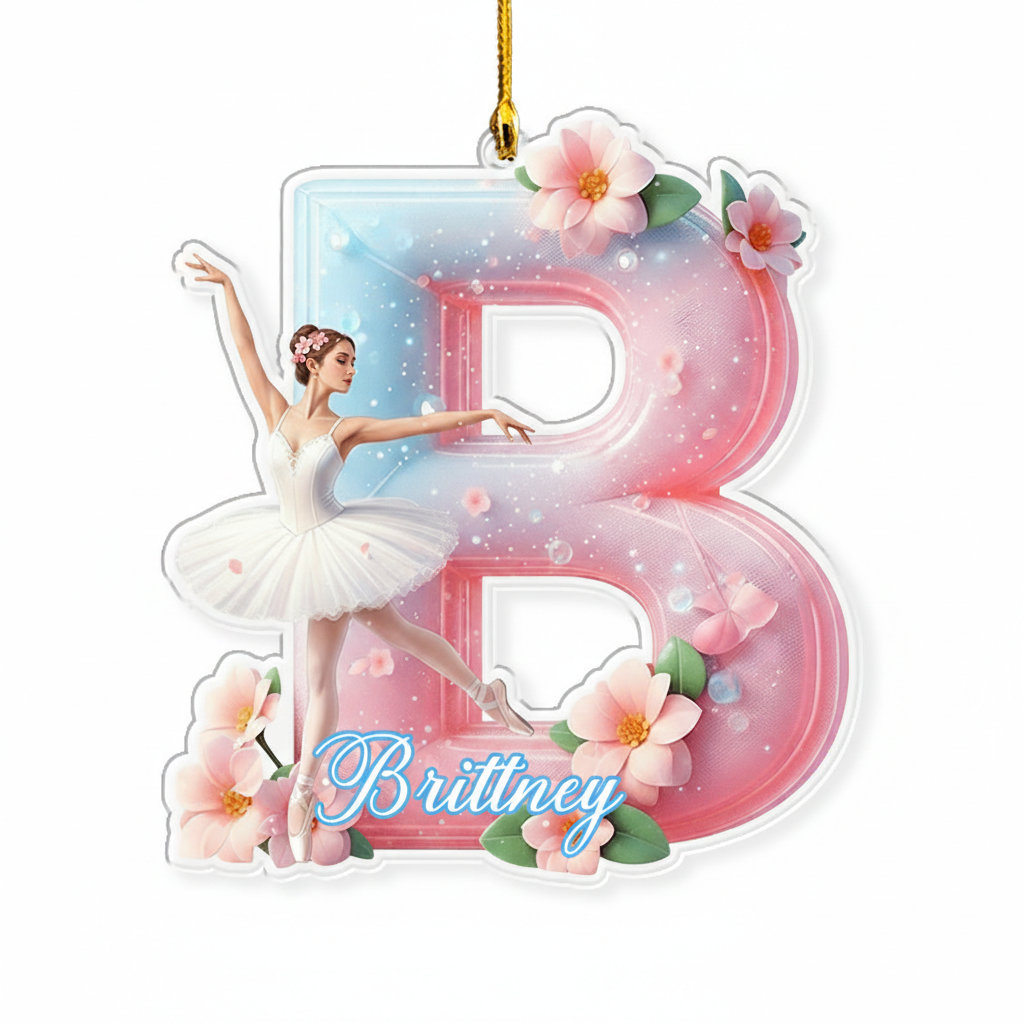 Personalized Crystal Ballet Alphabet Acrylic Ornament Dance Lovers Christmas Gift Dancer Xmas Gift Christmas Decor