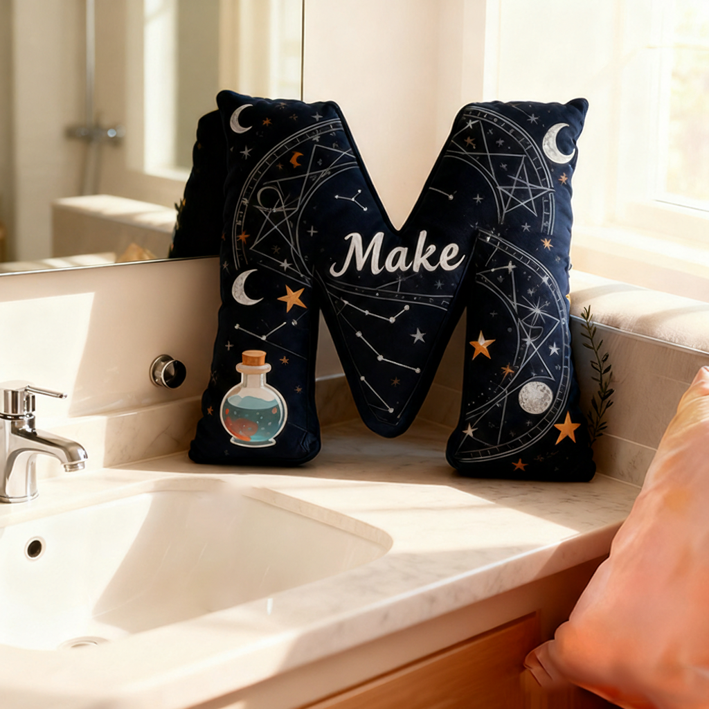Personalized Galaxy Magisc Themed Christmas Gift Pillow with Stars Constellations Moon and Magical Potion Design  Graphic 3D Print Pillow