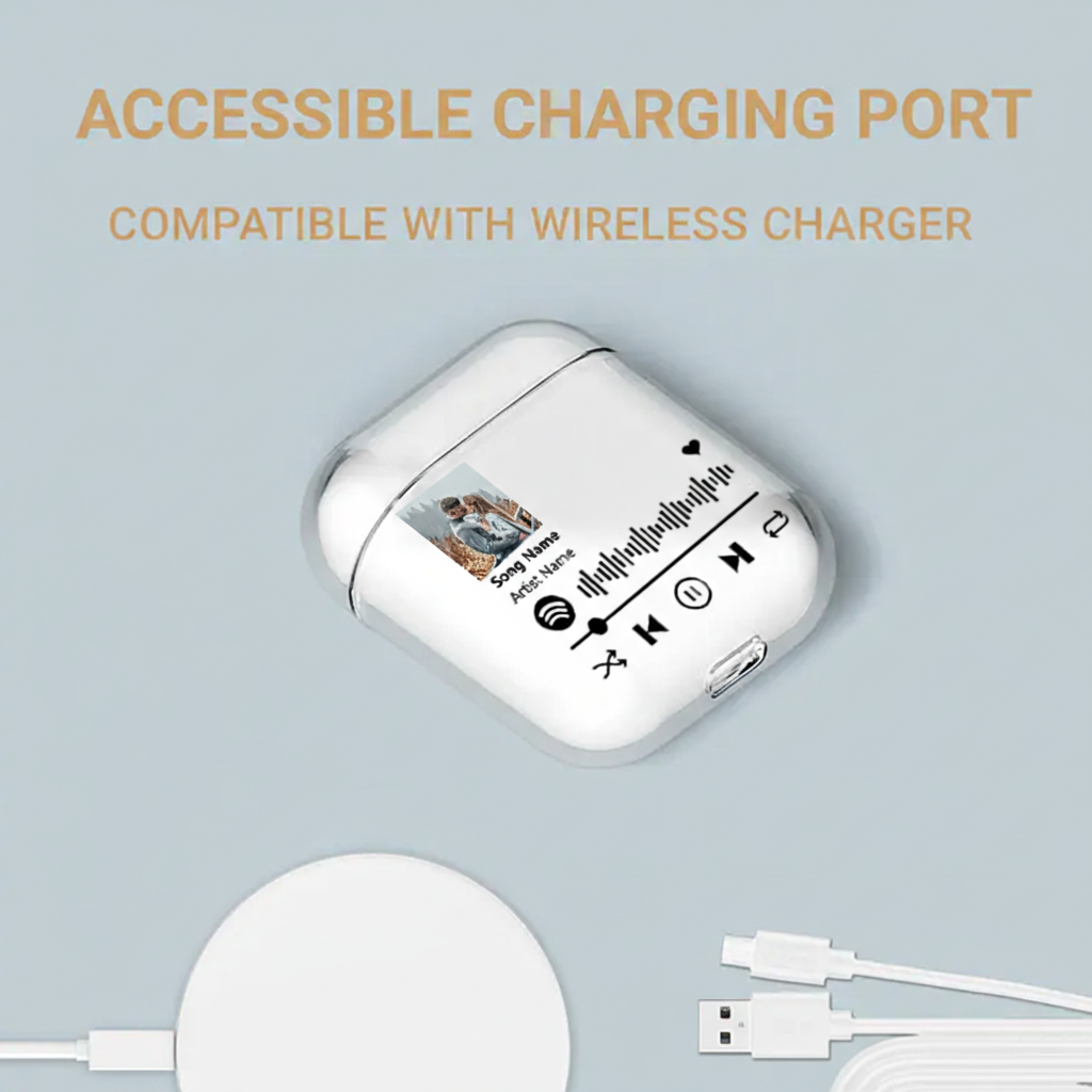 Personalized Music Plaque Earphone Protective Cover Album Cover  and Custom Music Player Display and Audio Control and Music Player