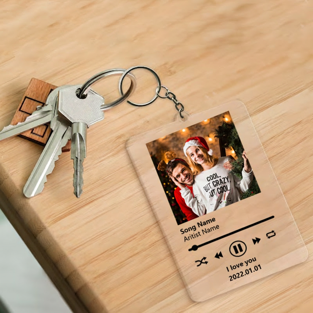 Personalized Keychain for Music Lovers and Personalized Acrylic Keychain Custom the Song and Photo and Album Cover