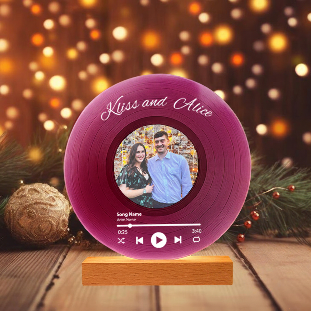 Personalized Vinyl Record with Photo and Acrylic Song Plaque and Anniversary Gift for Friends and Birthday Gift for Her Him and Christmas Gifts