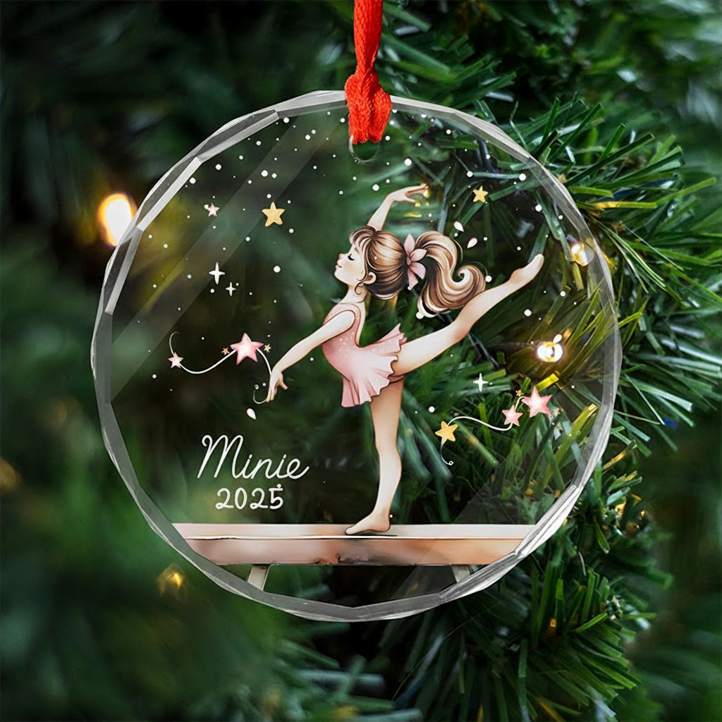 Personalized Elegant Gymnastics Glass Christmas Ornament Dance Lovers Christmas Gift Dancer Xmas Gift Christmas Decor