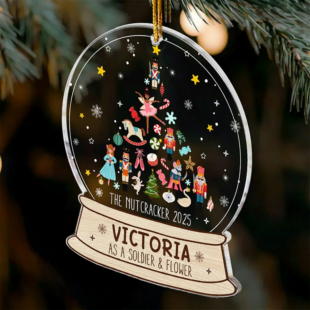 Personalized Ballet Nutcracker Christmas Snow Globe Acrylic Ornament Dance Lovers Christmas Gift Dancer Xmas Gift Christmas Decor