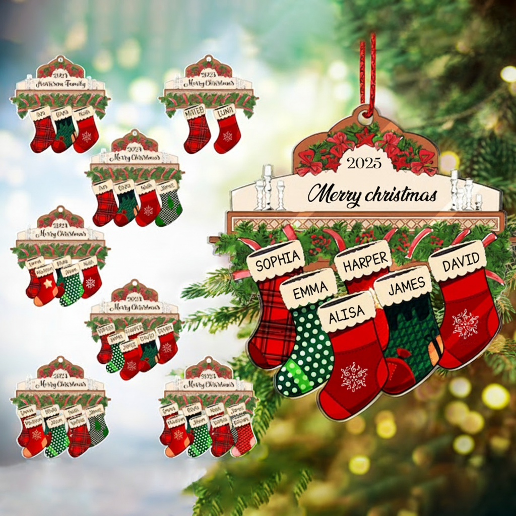 Personalized Christmas Ornament Christmas Tree Ornament with Names Christmas Tree Name Ornament