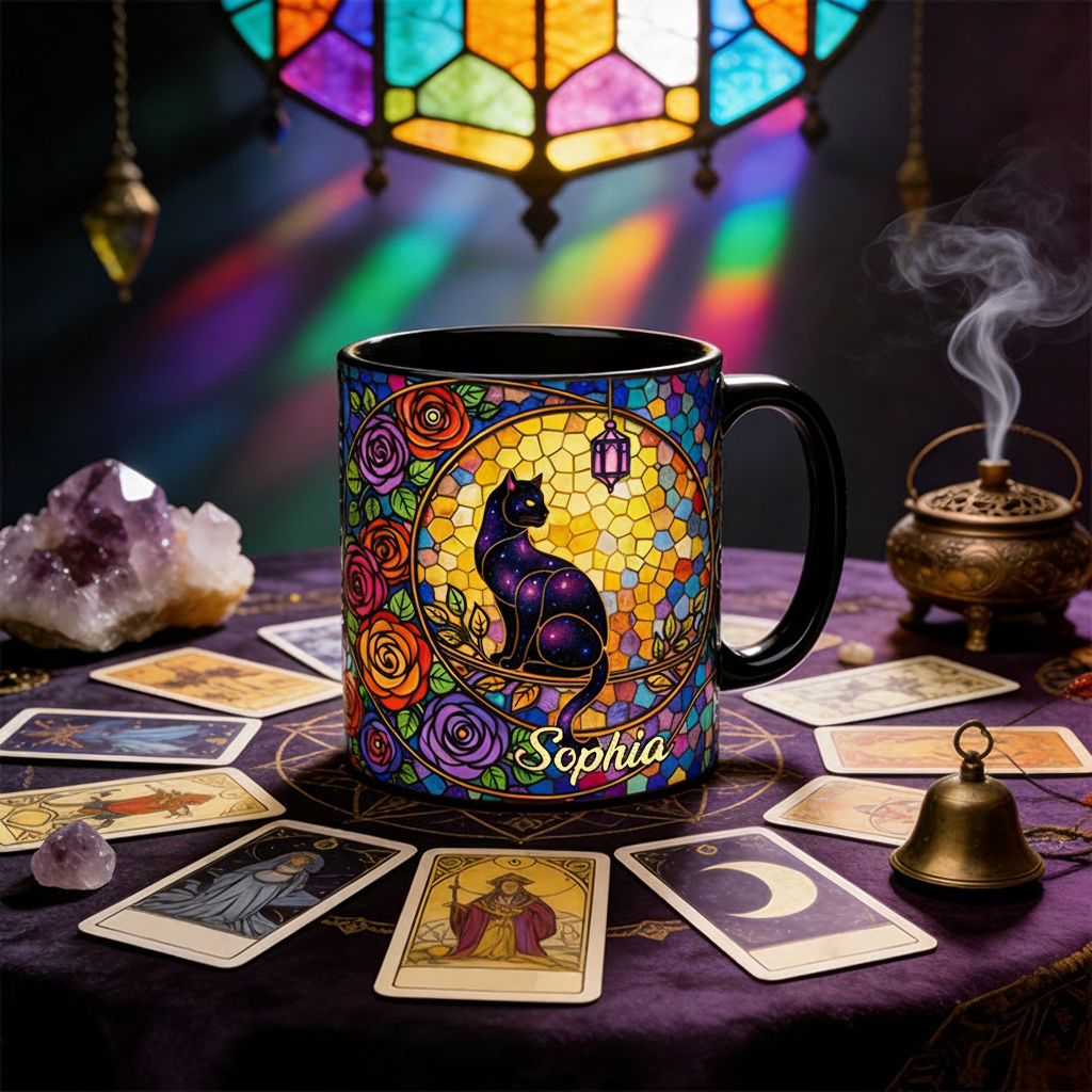 Personalized Black Cat Moon Magical Mug Coffee Mug Magic Lover Mug Witchcore Gift Coffee Mug