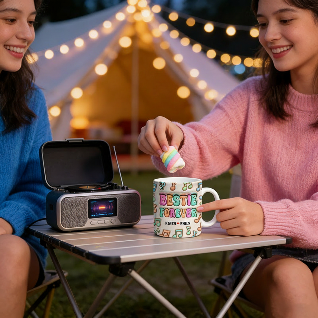 Personalized Mugs for Besties and Sisters Customizable Icons and Names Perfect Gift for Closest Friends Besties Sisters Music Lovers for Birthday Holiday