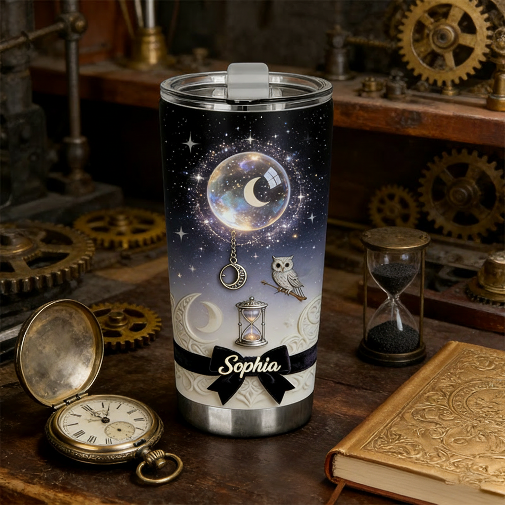 Personalized 2D Flat Celestial Dreams 20oz Tumbler Custom Magic Witch Themed Tumbler for Magic Lovers