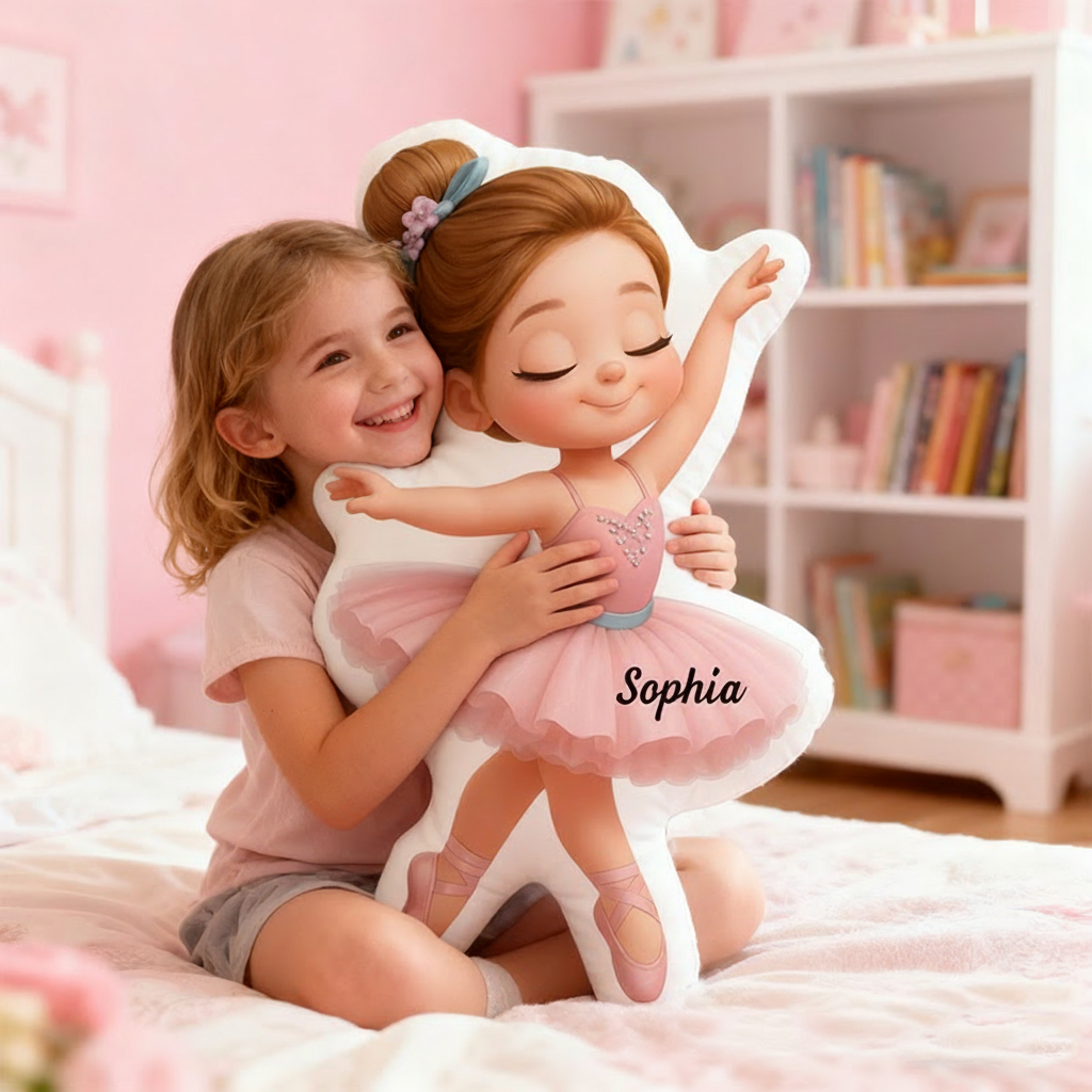 Personalized Ballet Girl Shaped Pillow for Dance Lovers Pillow Christmas Gift for Kids