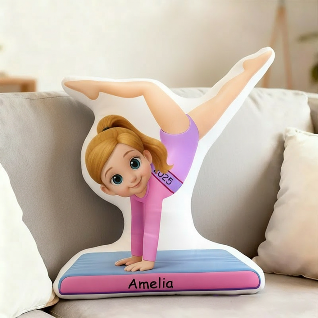 Personalized My Gymnastic Girl Shaped Pillow for Gynamstic Lovers Pillow Christmas Gift for Kids
