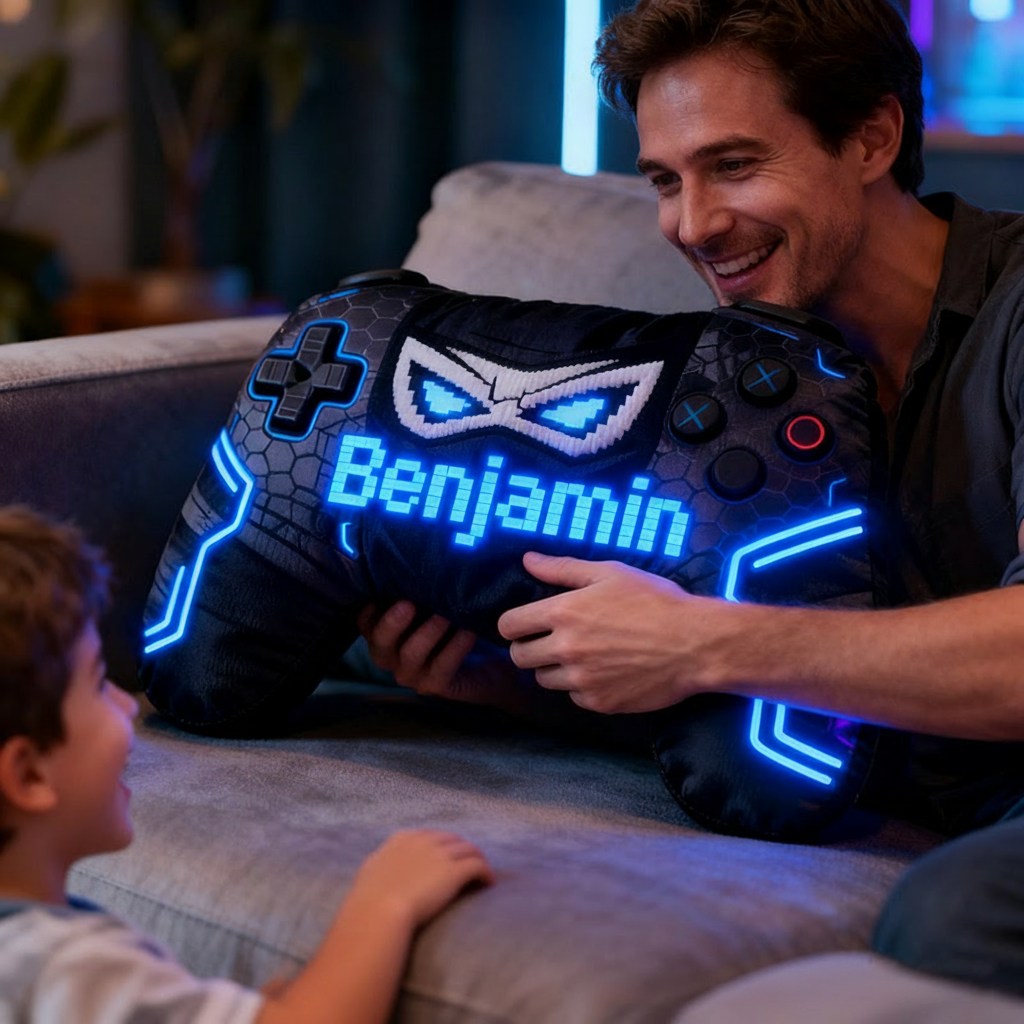 Personalized Graphic 3D Print Super Hero Game Controller Shaped Pillow for Game Lovers Plush Pillow Christmas Birthday Gift for Kids