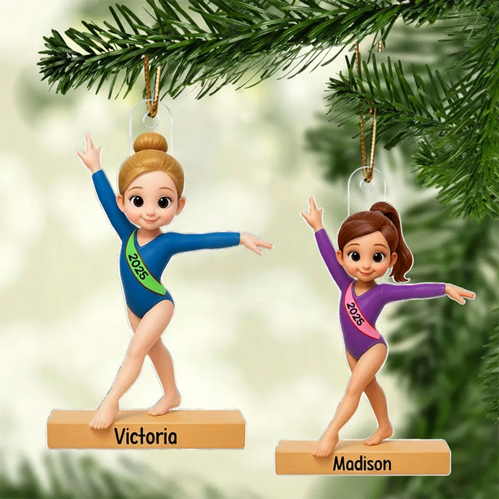 Personalized 3D Effect Gymnastic Girl Christmas Acrylic Ornament Dance Lovers Christmas Gift Dancer Xmas Gift Christmas Decor