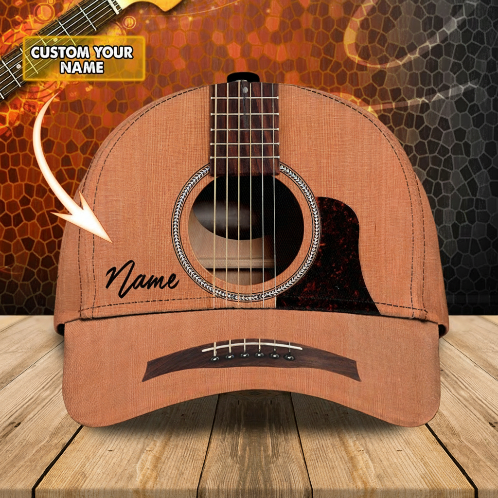 Personalized Name 3D Print Baseball Cap for Music Lover Perfect Music Lovers Guitar Lovers Custom Gift Hat With Unique Design Lover Guitar