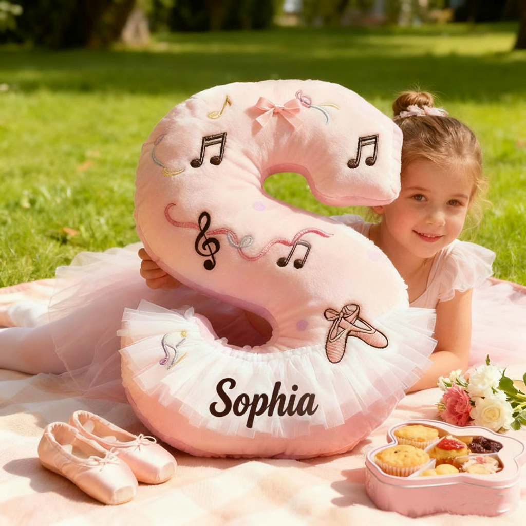 Personalized Graphic 3D Print Ballet Pillow With Your Own Name Soft Stuffed Toy for Kids Unique Decorative Cushion for Girls' Room