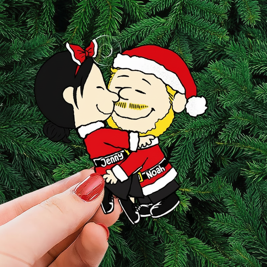 Personalized Snuggle Season Acrylic Ornament for Couple Cartoon Christmas Gift Film Xmas Gift Christmas Decor