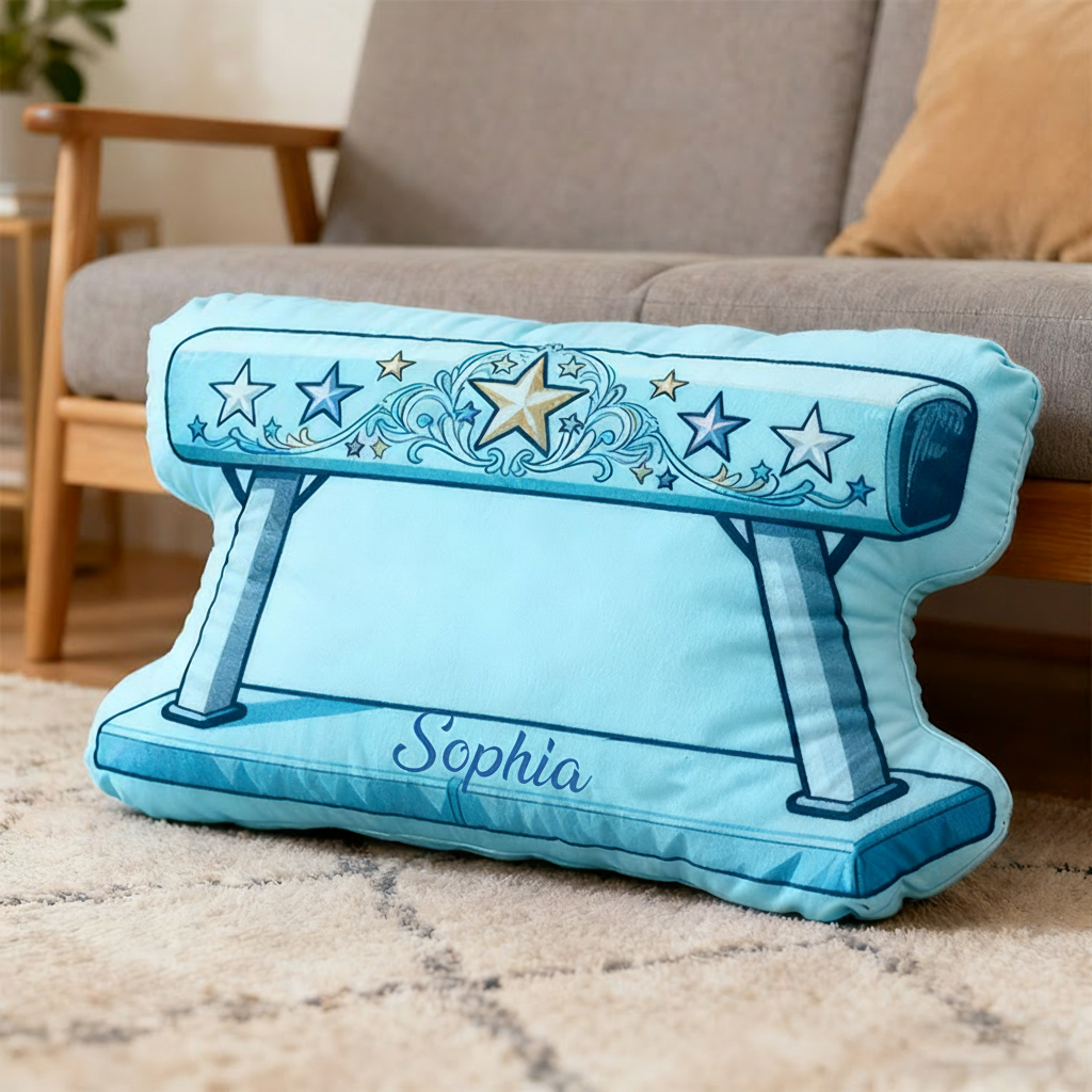 Personalized Gymnastic Balance Beam Shaped Pillow for Gynamstic Lovers Pillow Christmas Gift for Kids