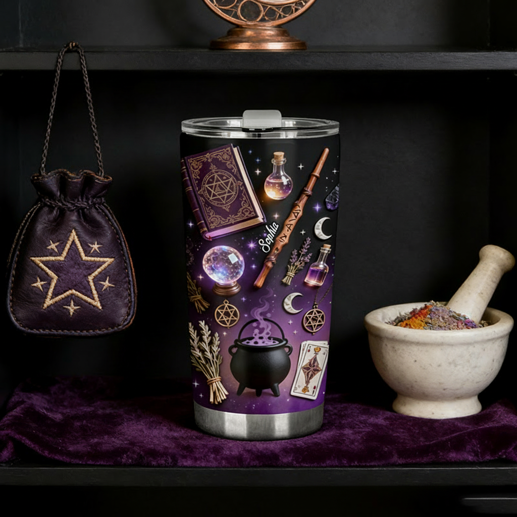 Personalized 2D Flat Mystical Potion 20oz Tumbler Custom Magic Witch Themed Tumbler for Magic Lovers