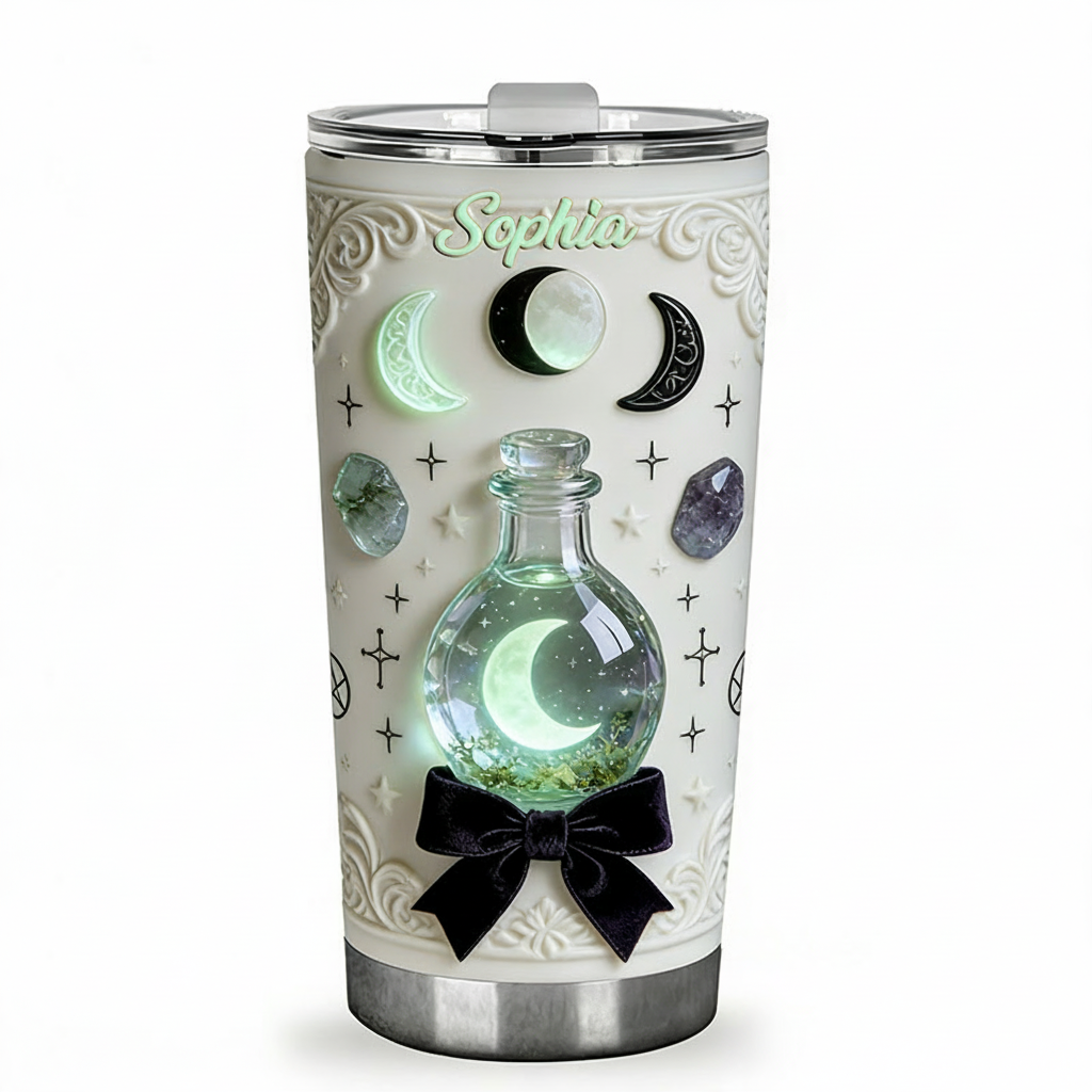 Personalized 2D Flat Potion Moonlight 20oz Tumbler Custom Magic Witch Themed Tumbler for Magic Lovers