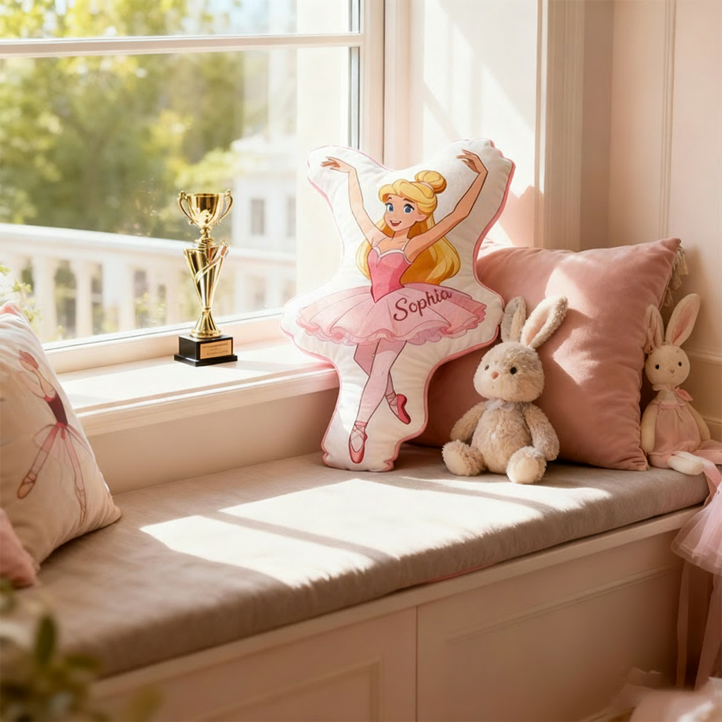 Personalized Cartoon Ballet Dancer Shaped Pillow for Dance Lovers Pillow Christmas Gift for Kids