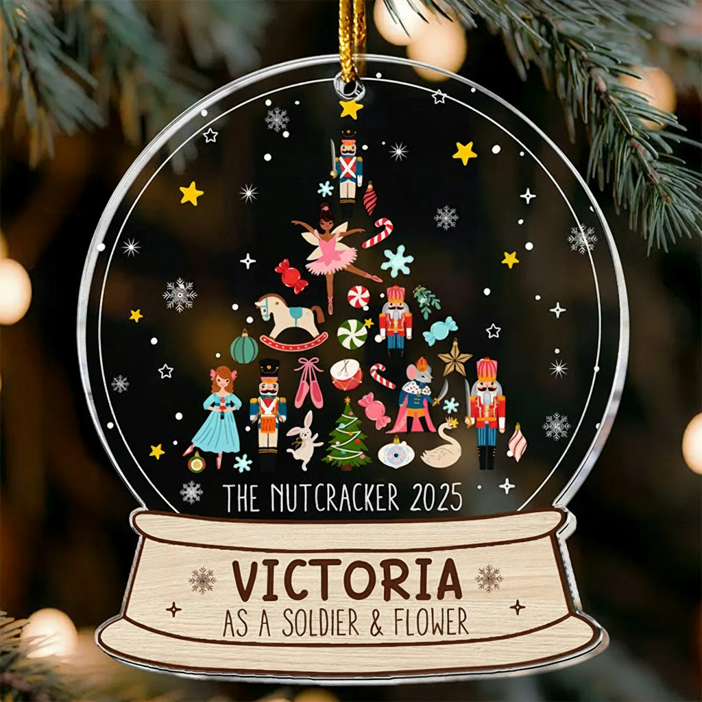 Personalized Ballet Nutcracker Christmas Snow Globe Acrylic Ornament Dance Lovers Christmas Gift Dancer Xmas Gift Christmas Decor