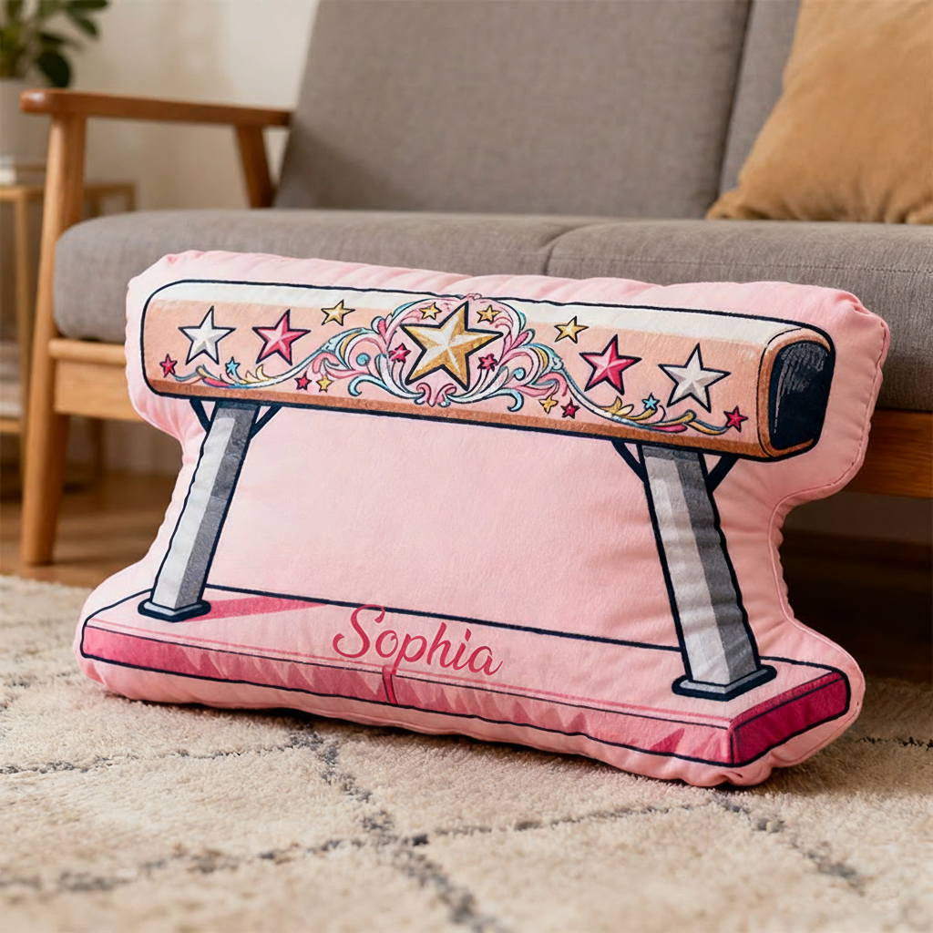 Personalized Gymnastic Balance Beam Shaped Pillow for Gynamstic Lovers Pillow Christmas Gift for Kids