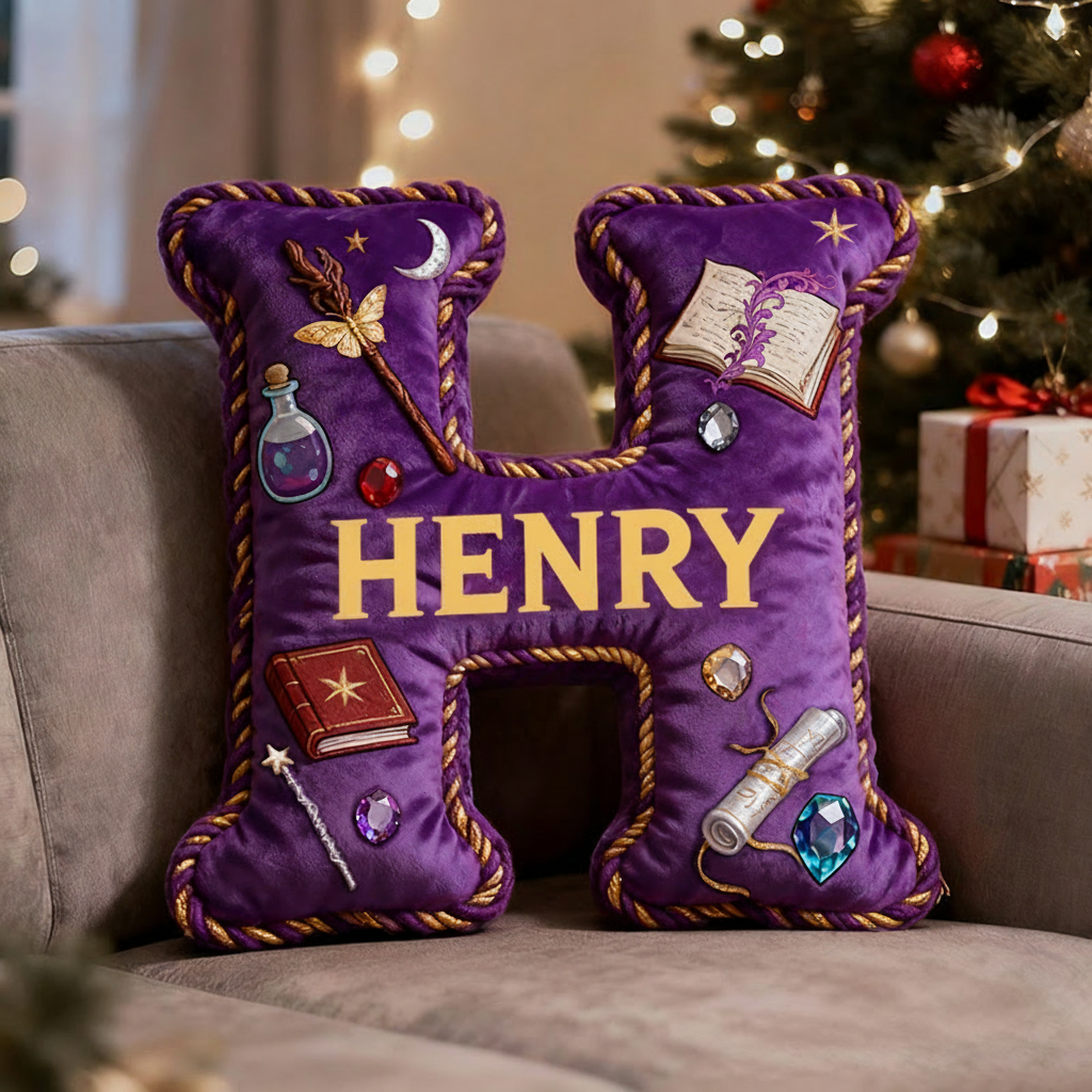 Personalized Magic Academy Pillow Decorated with Magic Scrolls Magic Potions Magic Wands Graphic 3D Print Pillow for Kids and Magic Lovers