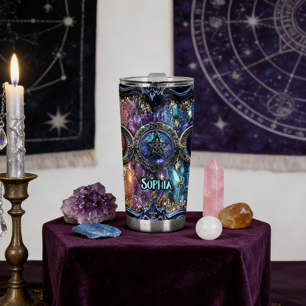Personalized 2D Flat Cosmic Dreamcatcher 20oz Tumbler Custom Magic Witch Themed Tumbler for Magic Lovers