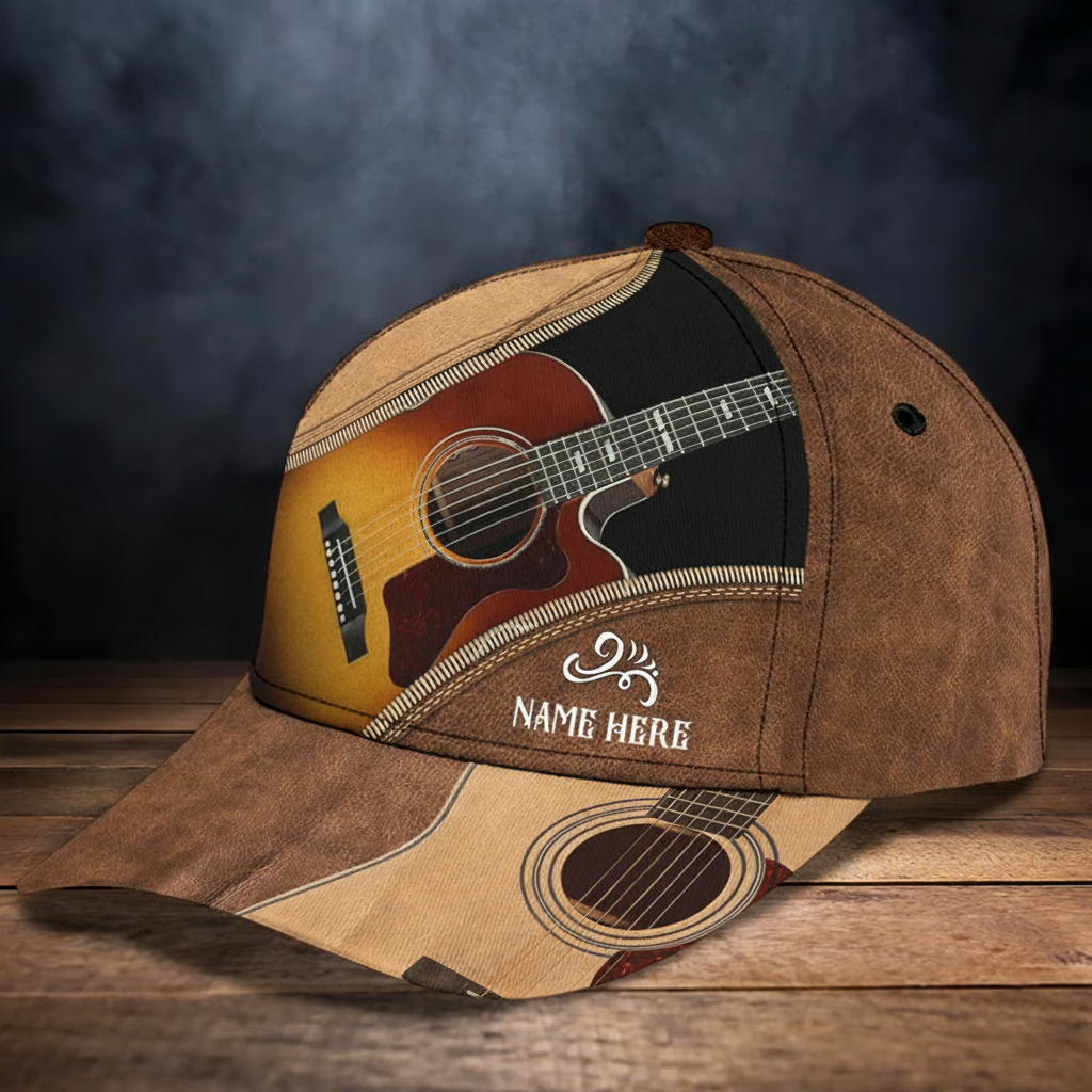 Personalized Name 3D Print Baseball Cap for Music Lover Perfect Music Lovers Guitar Lovers Custom Gift Hat With Unique Design Lover Guitar