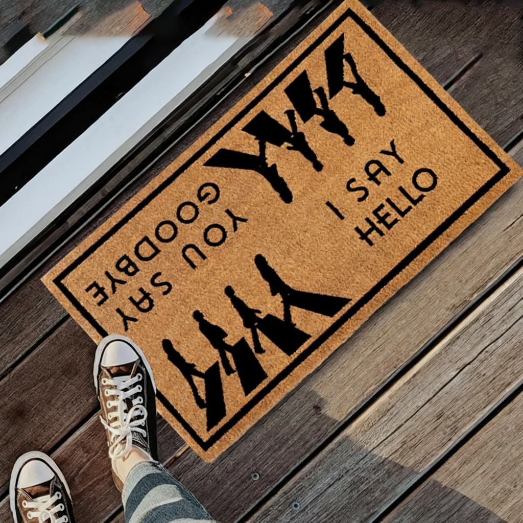 Personalized Hello Goodbye Doormat Musical Welcome Mat New Home Gift Mat