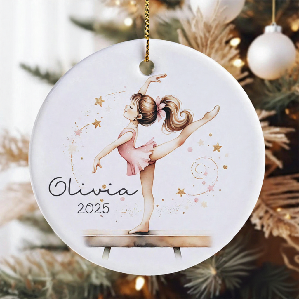 Personalized Elegant Gymnastics Ceramic Christmas Ornament Dance Lovers Christmas Gift Dancer Xmas Gift Christmas Decor