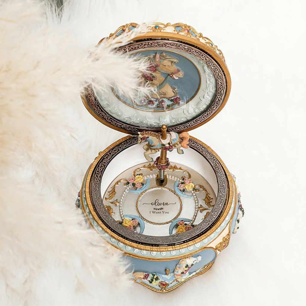 Personalized Carousel Ballerina Music Box Custom Engraved Name Musical Box Personalized Birthday Gift Christmas Gifts Keepsake Gifts