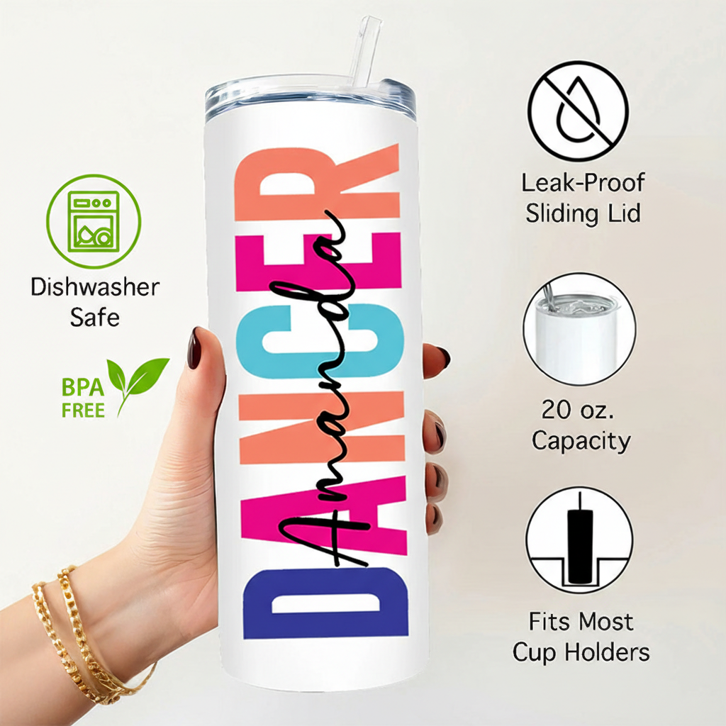 Personalized A Day Without Dancing Is Like Just Kidding Tumbler Gifts for Dance Teacher Dance Lover Tumbler Gift for Kids Friend Granddaughter