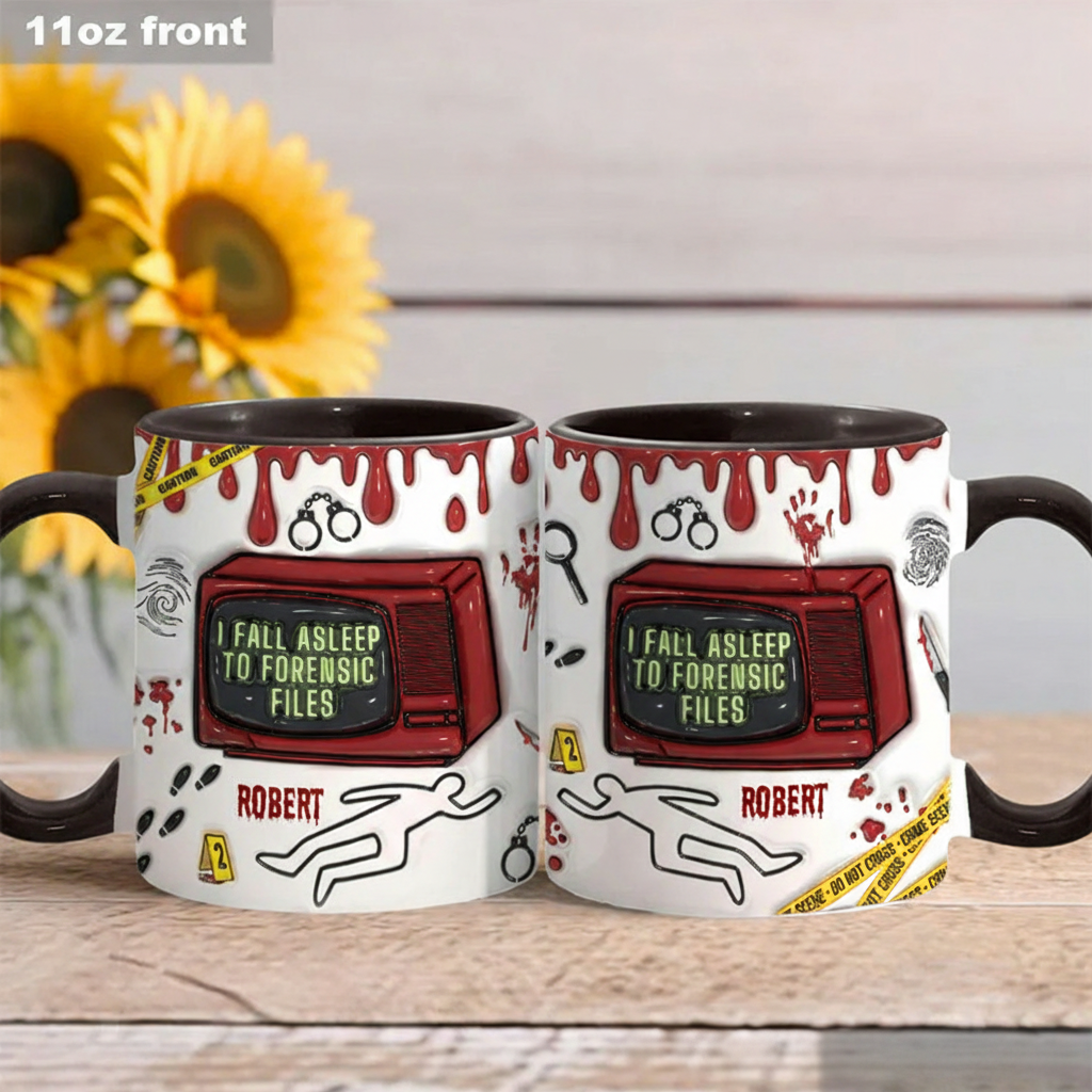 Personalized 3D Effect I Fall Asleep For Forensic Files Mug TV Show Mug Movie Lover Gift for Friend Birthday Gift