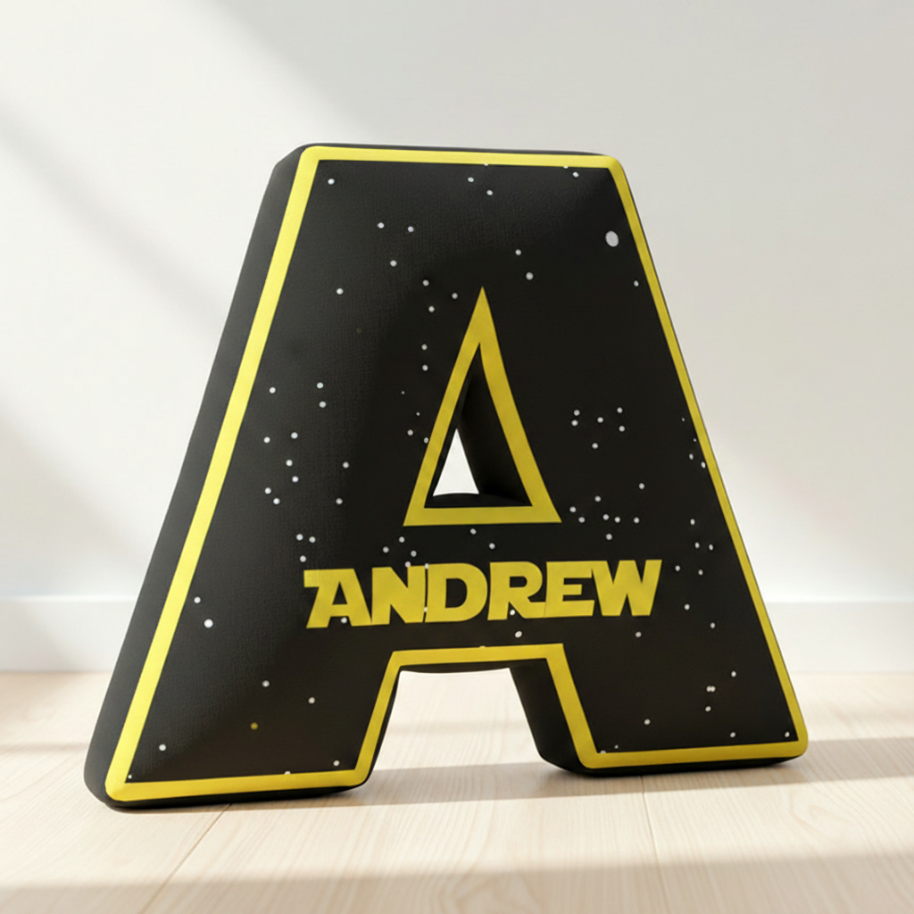 Personalized Galaxy Alphabet Shaped Pillow for Movie Lovers Initial Pillow Christmas Gift for Kids