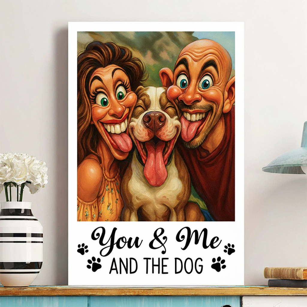 Personalized Caricature Pet Wall Art For Dog and Cat Lovers Poster Without Frame Custom Cartoon Art Lover Gift Custom Portrait