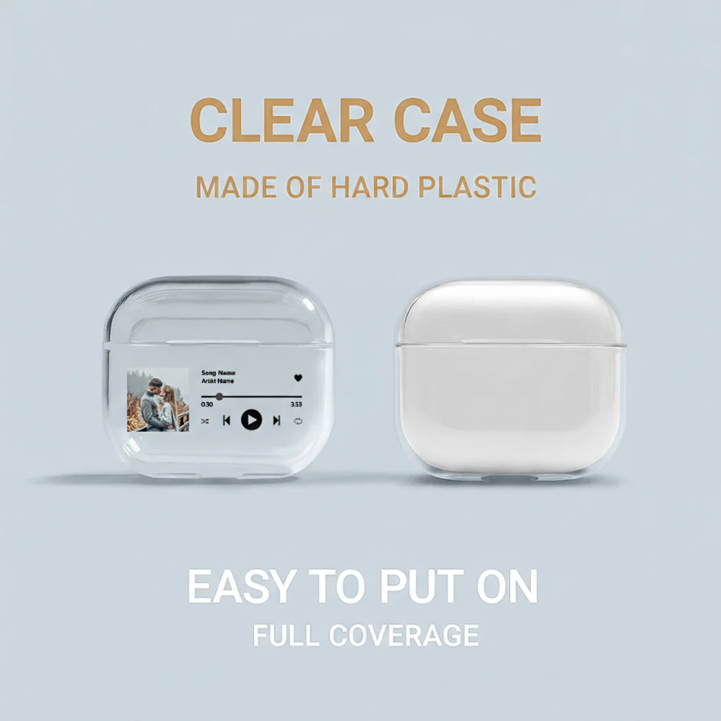 Personalized Music Plaque Earphone Protective Cover Album Cover  and Custom Music Player Display and Audio Control and Music Player