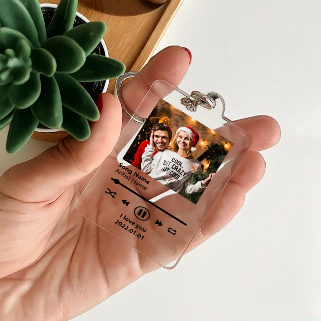 Personalized Keychain for Music Lovers and Personalized Acrylic Keychain Custom the Song and Photo and Album Cover
