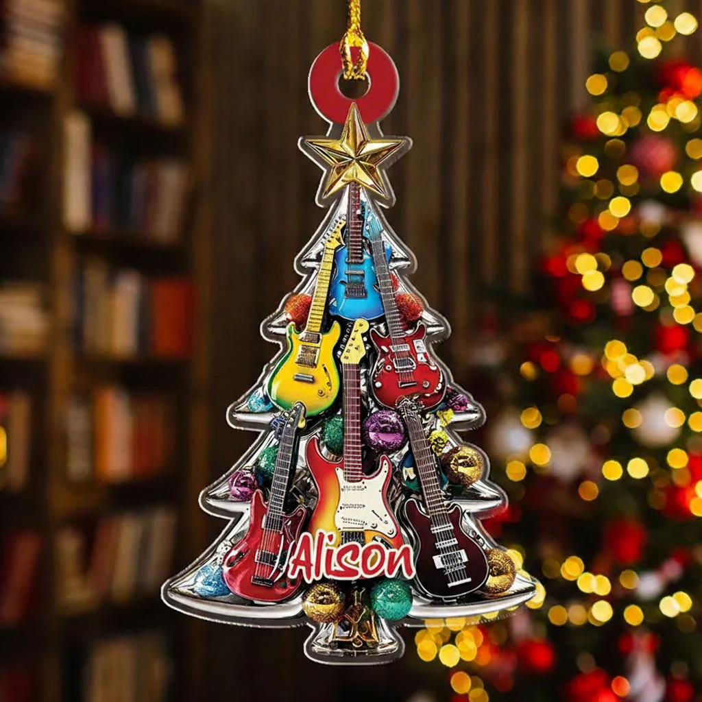 Personalized Electric Guitar Christmas Ornament Electric Guitarist Guitar Lover Gifts Guitar Ornament