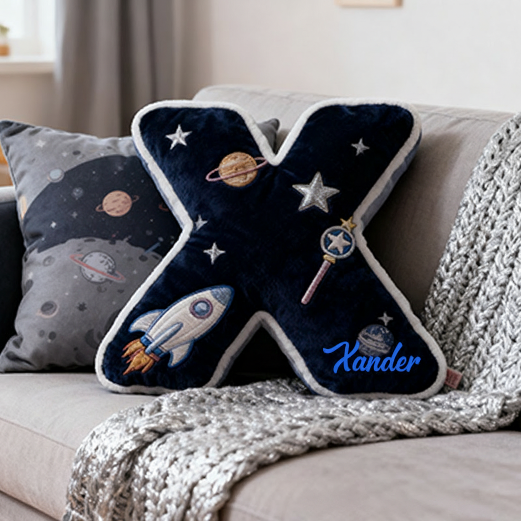 Personalized Colorful 26 Letters 3D Print Pillow Cute Adventures Among The Stars And Beyond Gift Custom Pillow Gift for Kids