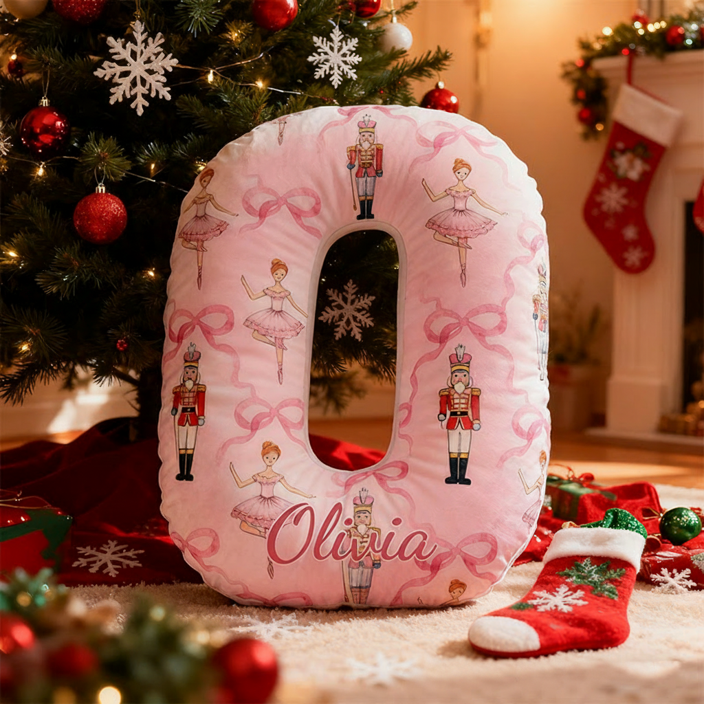 Personalized Nutcracker Ballet Alphabet Shaped Pillow for Dance Lovers Initial Pillow Christmas Gift for Kids Sale-megacustom