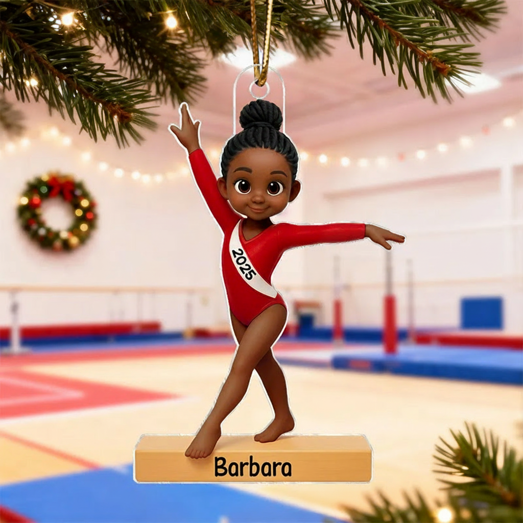 Personalized 3D Effect Gymnastic Girl Christmas Acrylic Ornament Dance Lovers Christmas Gift Dancer Xmas Gift Christmas Decor