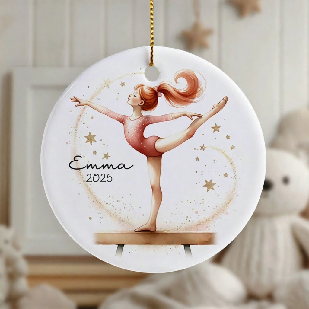 Personalized Elegant Gymnastics Ceramic Christmas Ornament Dance Lovers Christmas Gift Dancer Xmas Gift Christmas Decor