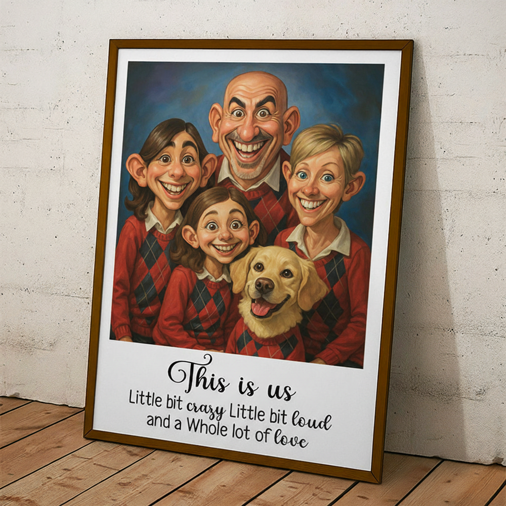 Personalized Caricature Wall Art For Family Siblings Sisters Poster Without Frame Custom Cartoon Art Lover Gift Custom Portrait