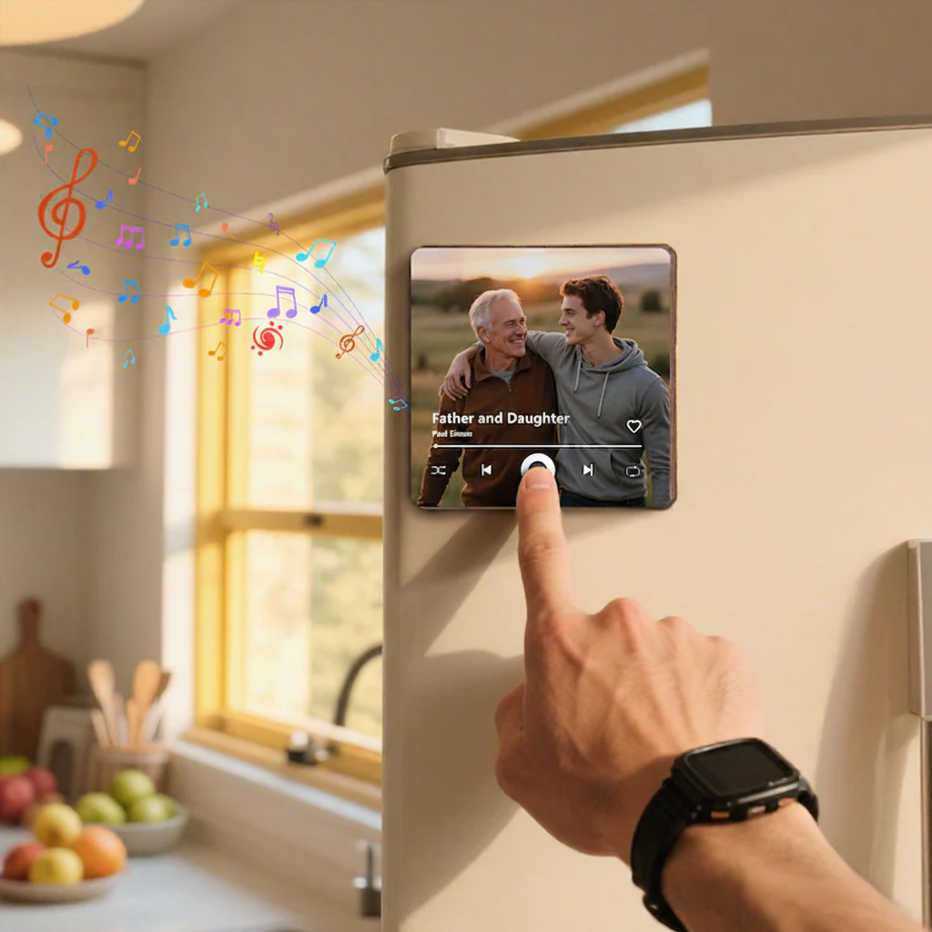 Personalized Music Fridge Magnet and Play Full Song & Recordable Fridge Magnet and Photo Music Fridge Magnet