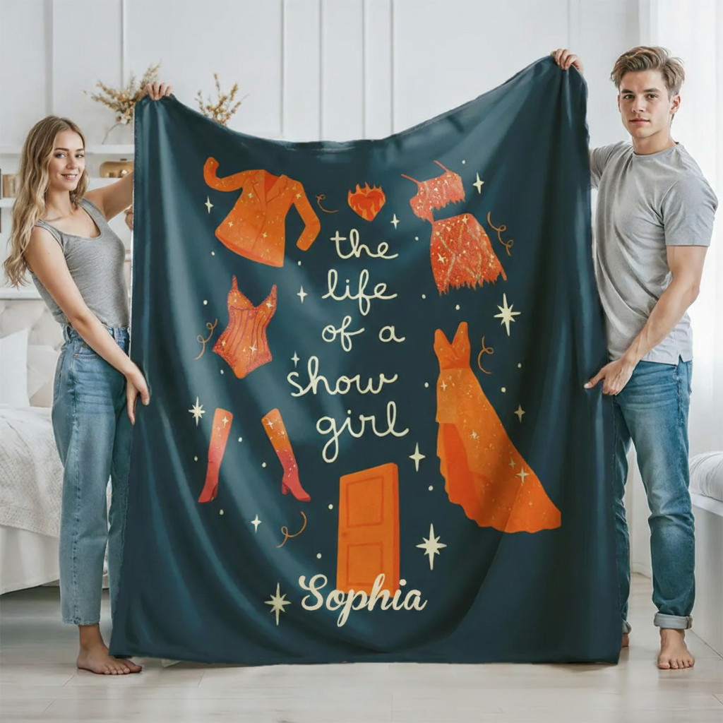 Personalized Life of a Show Girl Blanket Flannel Blanket Ballet Lover Blanket with Name for Dance Lovers Dancer