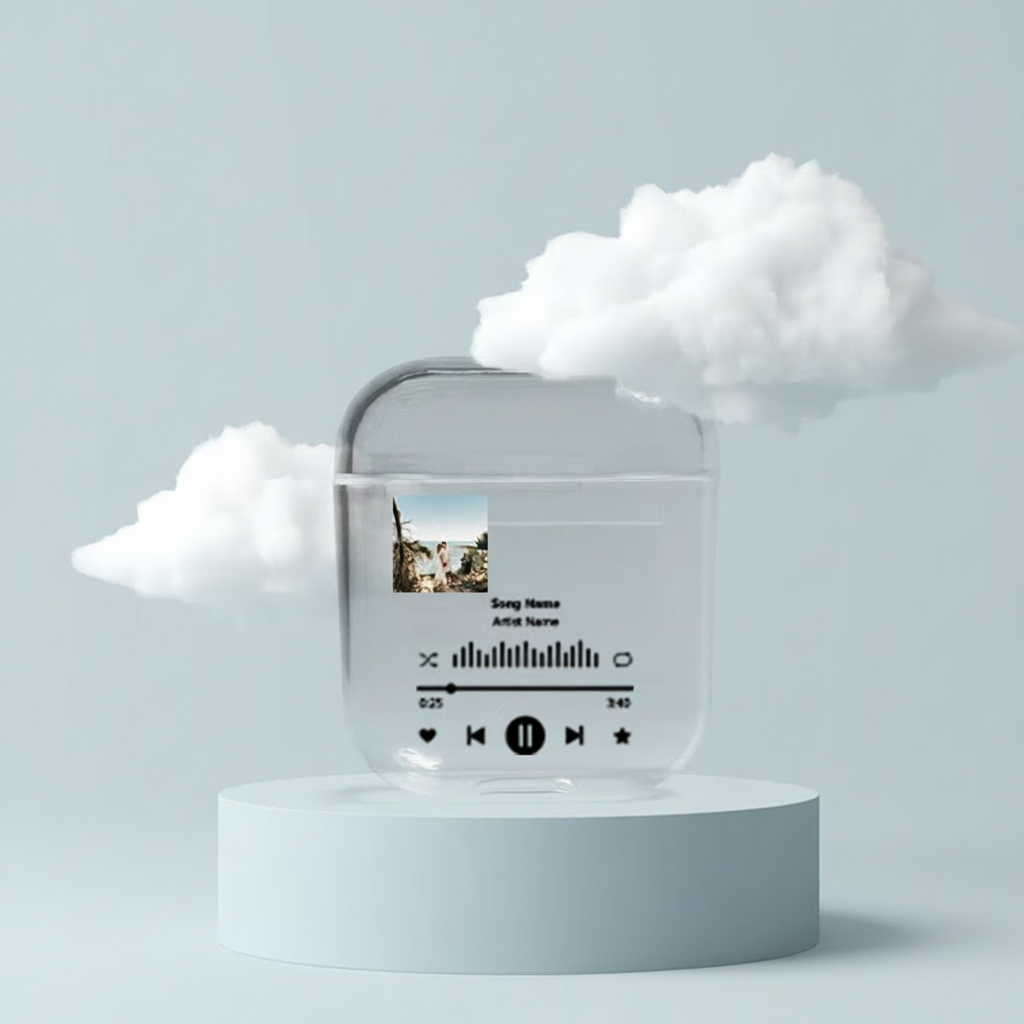 Personalized Music Plaque Earphone Protective Cover Album Cover  and Custom Music Player Display and Audio Control and Music Player