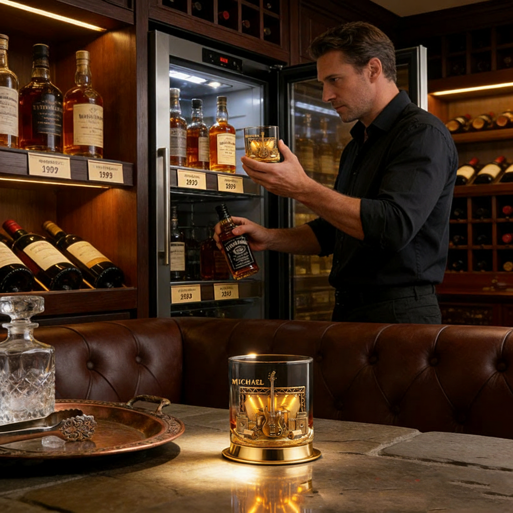 Personalized Bass Whiskey Glass Custom Name Whiskey Glass Engraved Glasses Gift Bassist Birthday Concert Holiday Gift