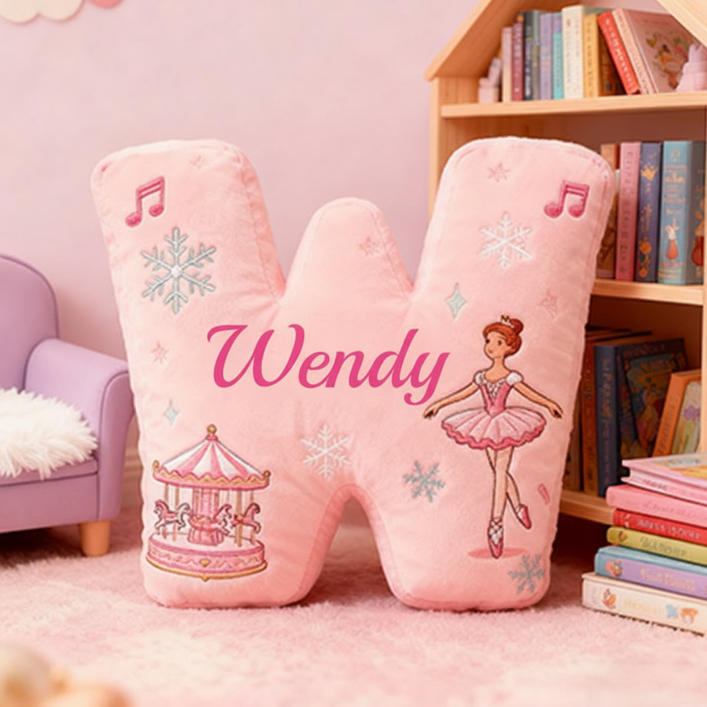 Personalized Colorful 26 Letters Cute Graphic 3D Print Pillow Cute Magic Beautiful Letter Custom Pillow Gift Christmas Gift for Kids