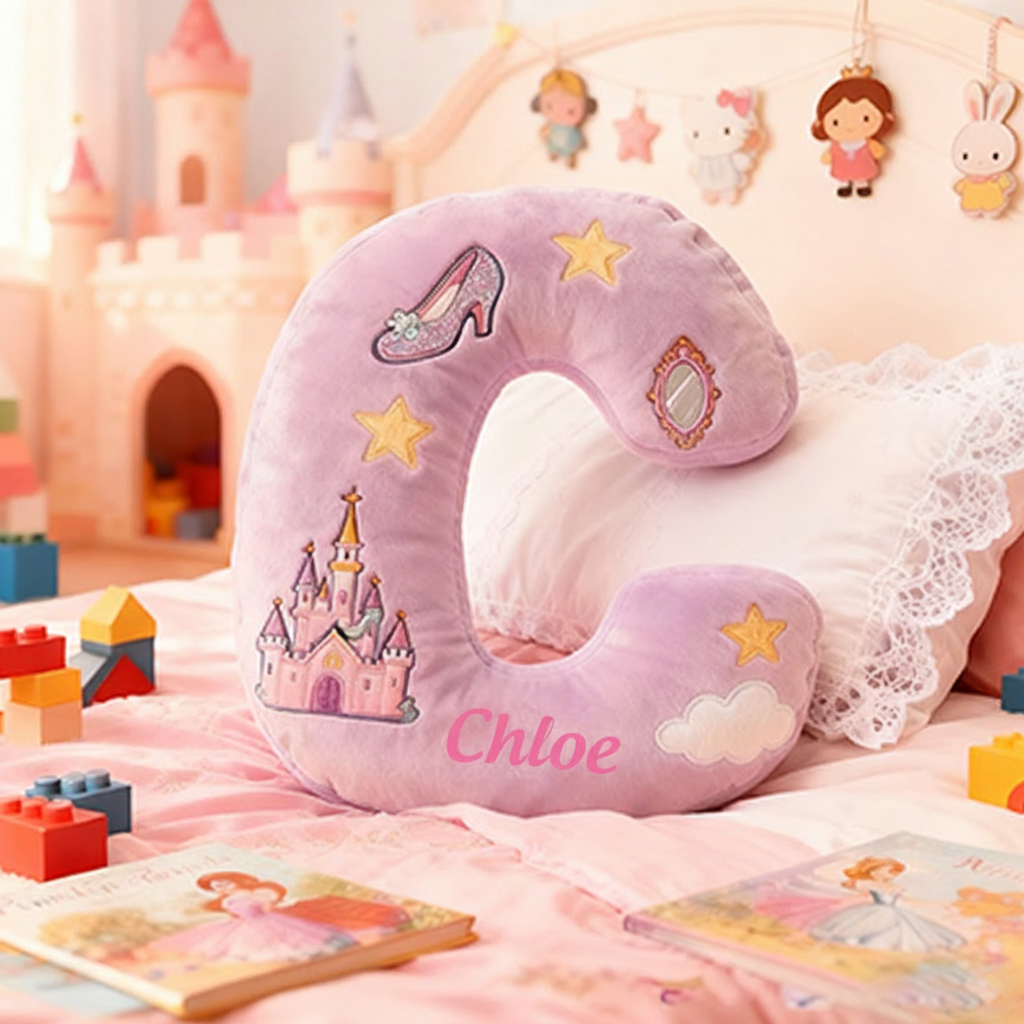 Personalized Colorful 26 Letters Cute Graphic 3D Print Pillow Cute Magic Beautiful Letter Custom Pillow Gift Christmas Gift for Kids