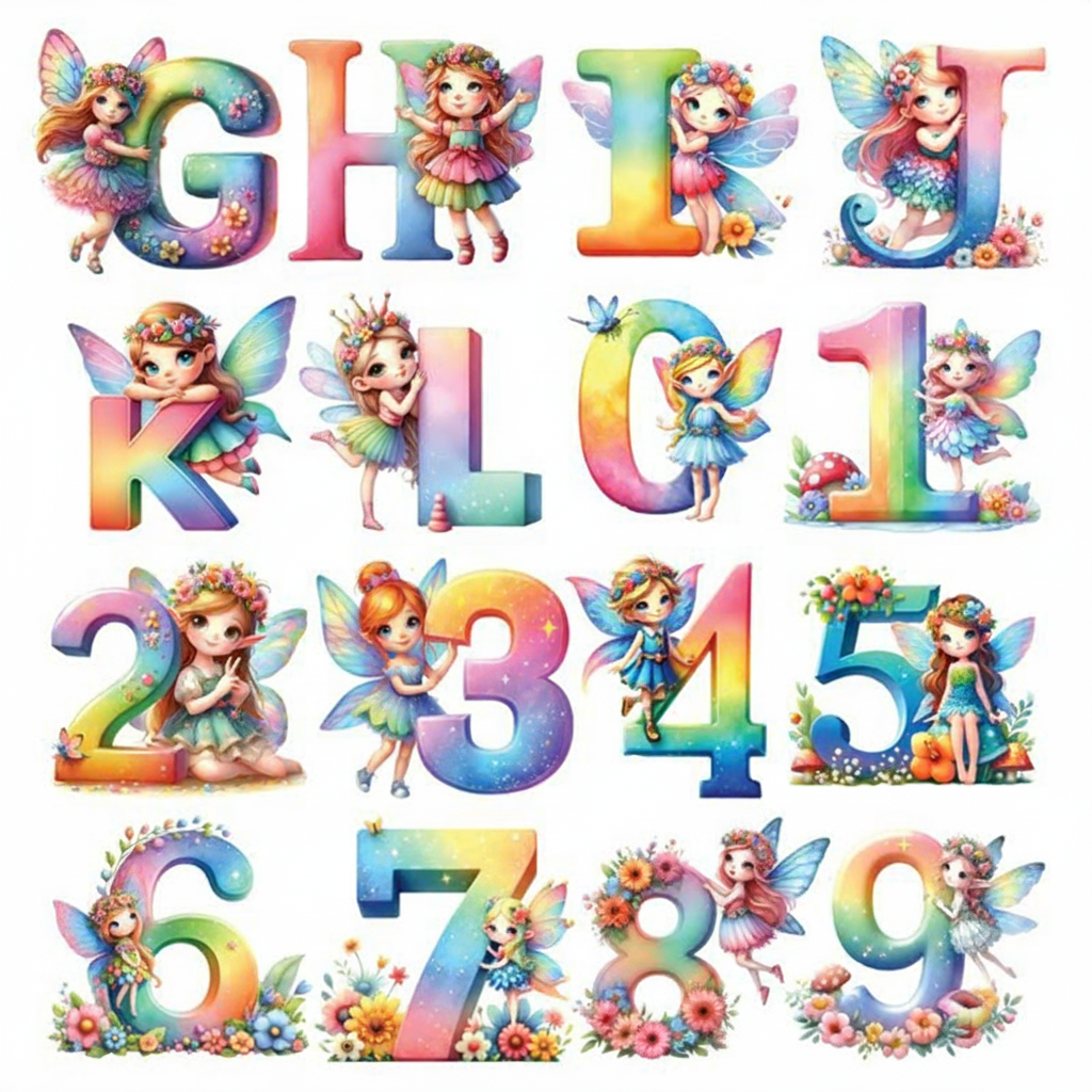 Personalized Letter Christmas Gift Pillow with Gradient Sparkling Fairy Colorful Wings and  Magical Style Graphic 3D Print Pillow for Kids